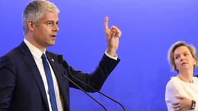 Laurent Wauquiez et Virginie Calmels le 18 avril 2018 au siège des Républicains à Paris