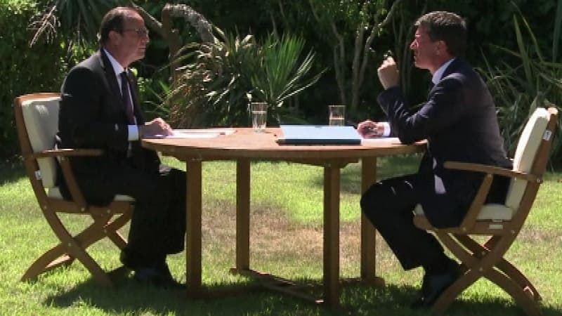 Le président François Hollande et le Premier ministre Manuel Valls, vendredi au fort de Brégançon.