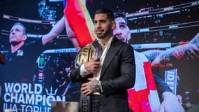 Le champion UFC des plumes Ilia Topuria en février 2024