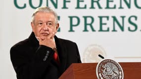 Le président mexicain Andres Manuel Lopez Obrador au Palacio Nacional à Mexico, le 20 décembre 2021