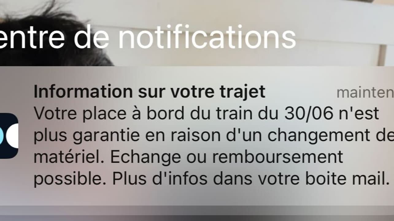 Un SMS d'alerte de la SNCF envoyé à un voyageur