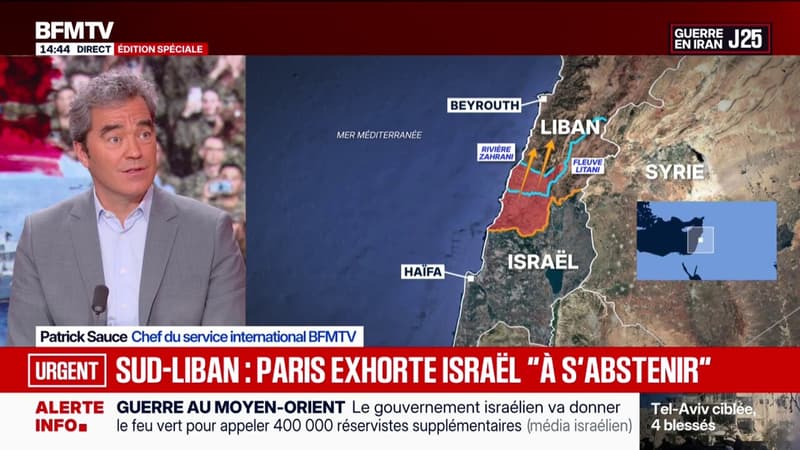 Paris exhorte Israël "à s'abstenir" de s'emparer d'une zone du sud du Liban