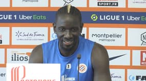 Mamadou Sakho en conférence de presse, à Montpellier le 22 octobre 2021