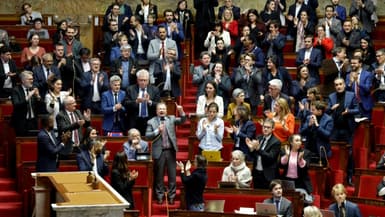 Des députés de la Nupes à l'Assemblée lors d'une séance consacrée au projet de réforme des retraites, le 15 février 2023