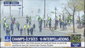 Gilets jaunes: les tensions se concentrent place de l'Étoile, en haut des Champs-Élysées