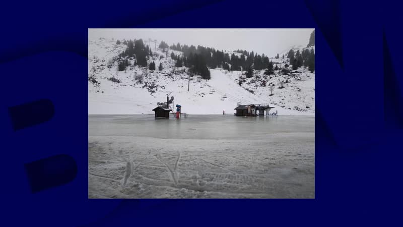 La station de ski Praz-de-Lys Sommand inondée, le samedi 24 décembre 2022.