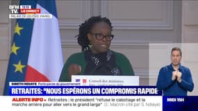 Sibeth Ndiaye souhaite un "compromis rapide" sur la réforme des retraites