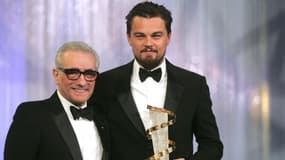 Le réalisateur Martin Scorsese (à gauche) et l'acteur Leonardo DiCaprio (à droite) lors de la 7ème édition du Festival international du film de Marrakech en décembre 2007.