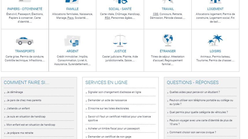 Le site officiel de l'administration française. 