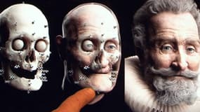 La tête d’Henri IV reconstituée en 3D à partir de son crâne.
