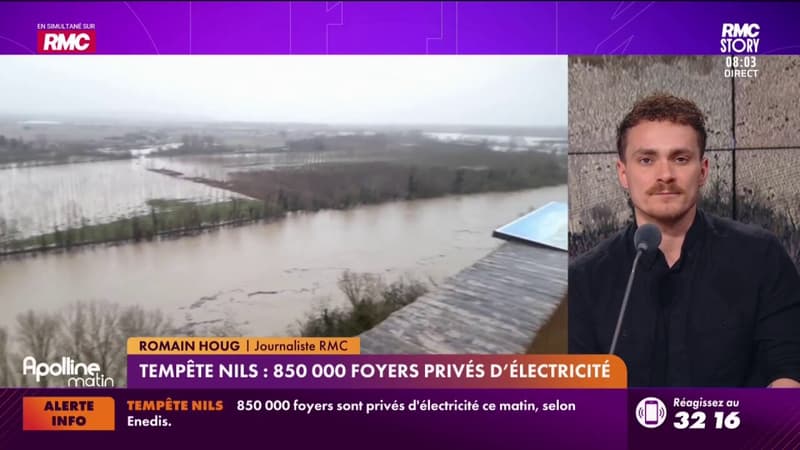 Tempête Nils : 850 000 foyers privés d'électricité