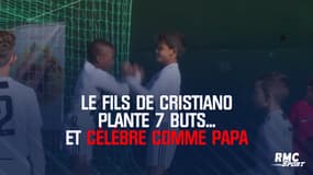 Le fils de Cristiano plante 7 buts... et célèbre comme papa