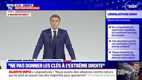Législatives: "Ce n'est pas donner les clés du pouvoir, c'est permettre de gouverner à des forces politiques choisies par les Français", assure Emmanuel Macron