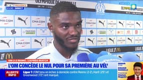 Lilian Brassier, défenseur de l'OM, reconnait une deuxième mi-temps "mal entamée" contre Reims