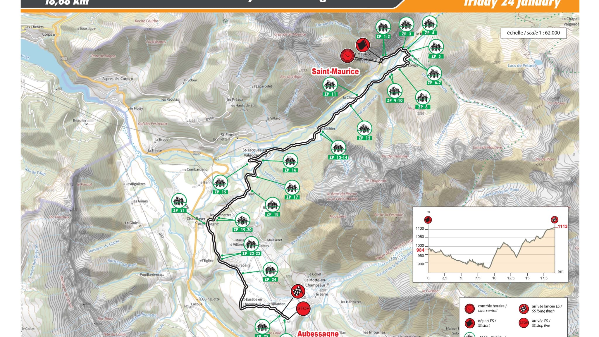 L'étape Saint-Maurice/Aubessagne de la 93e édition du rallye Monte-Carlo