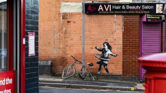 Une oeuvre de Banksy sur les murs de Nottingham.