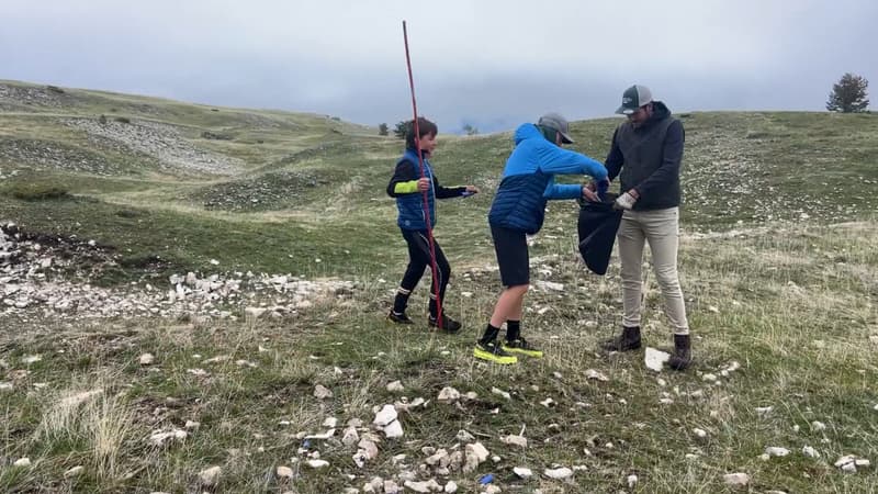 Dévoluy: plus de 350 kilos de déchets ramassés pendant l'opération dernier planté de bâton