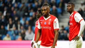 Valentin Atangana avec le Stade de Reims en novembre 2024.
