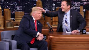 Donald Trump, alors candidat à la présidentielle américaine, sur le plateau de Jimmy Fallon le 15 septembre 2016.