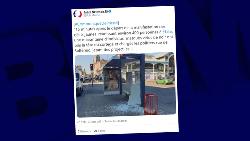 Des individus masqués et vêtus de noir s'en sont pris aux policiers lors d'une manifestation contre les violences policières à Lille