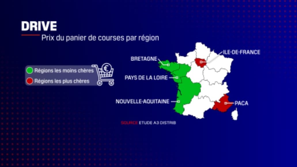 C'est à l'Ouest que les prix des drive sont les moins chers, selon la dernière étude A3 Distrib.