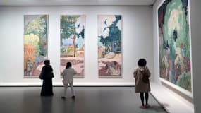 Des œuvres de Pierre Bonnard, issues de la collection Morozov, exposées à la fondation Louis Vuitton à Paris, le 15 septembre 2021.