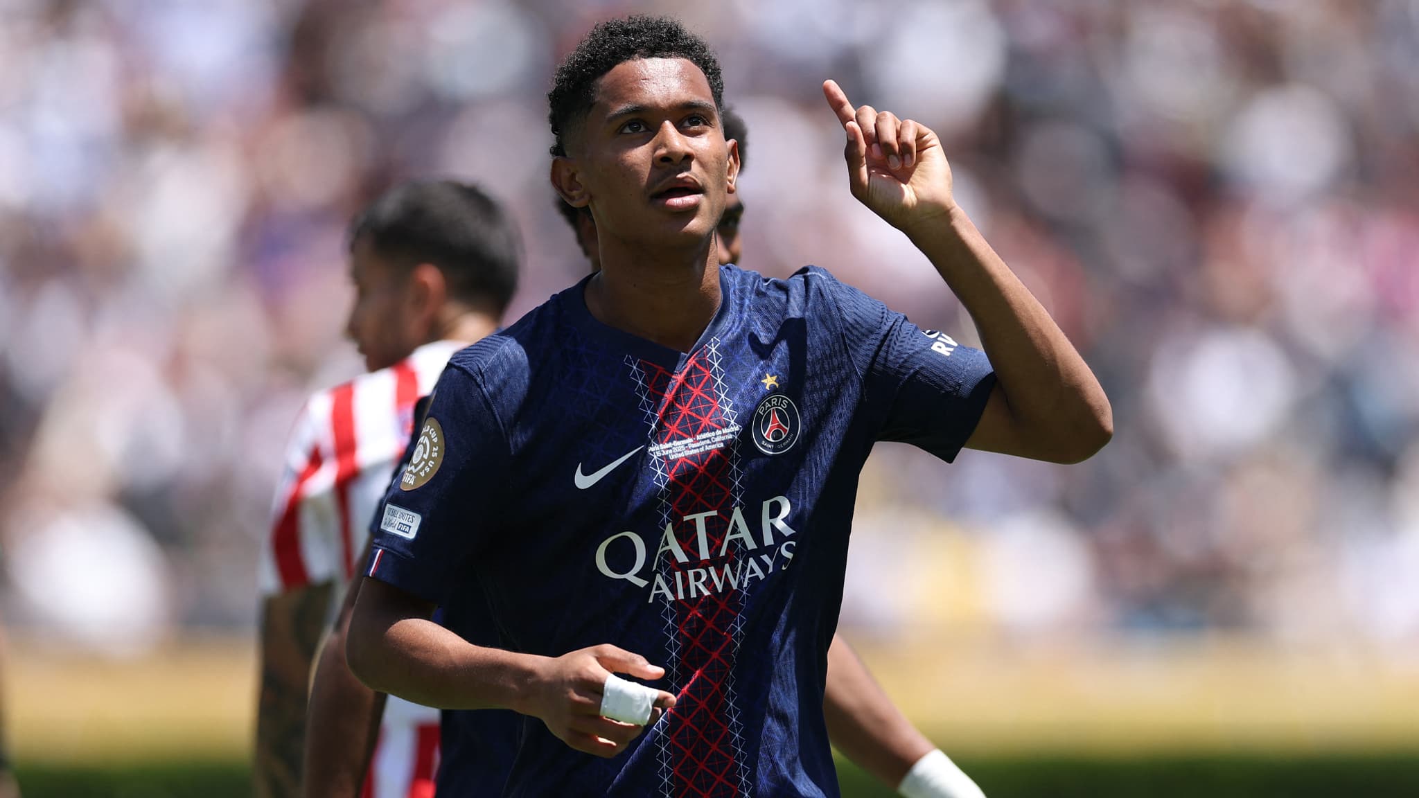 Senny Mayulu lors de PSG-Atlético de Madrid, le 15 juin 2025 à la Coupe du monde des clubs