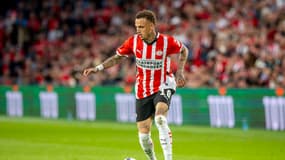 Noa Lang lors du match PSV Eindhoven-Heracles (4-1, Eredevisie), le 14 mai 2025