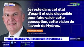 Hyères: l'ancien maire Jacques Politi bientôt de retour en politique?