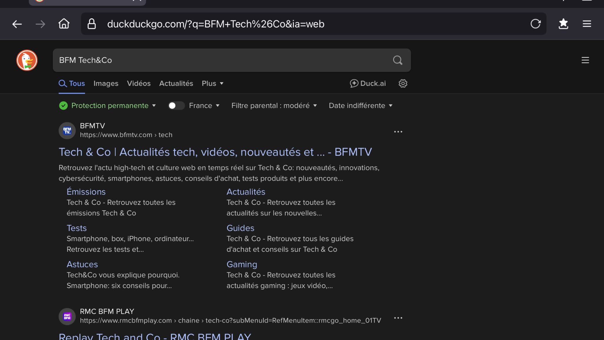 Le moteur de recherche DuckDuckGo
