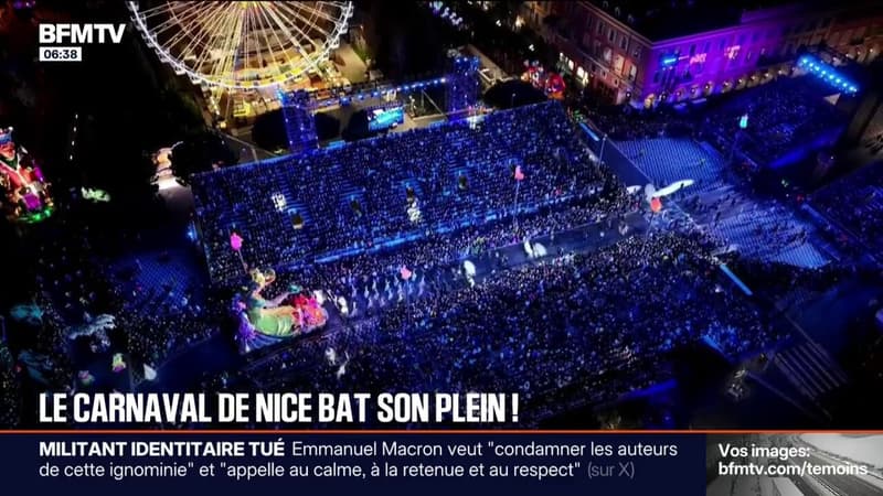 Le carnaval de Nice bat son plein, avec près de 38.000 Niçois et touristes venus admirer la parade