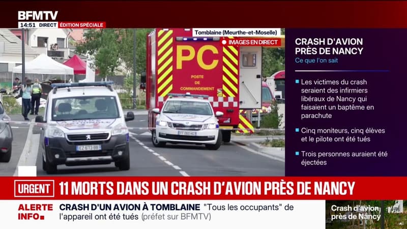 L'avion civil qui s'est écrasé près de Nancy n'a "pas fait de victimes collatérales", mais les 11 occupants sont décédés