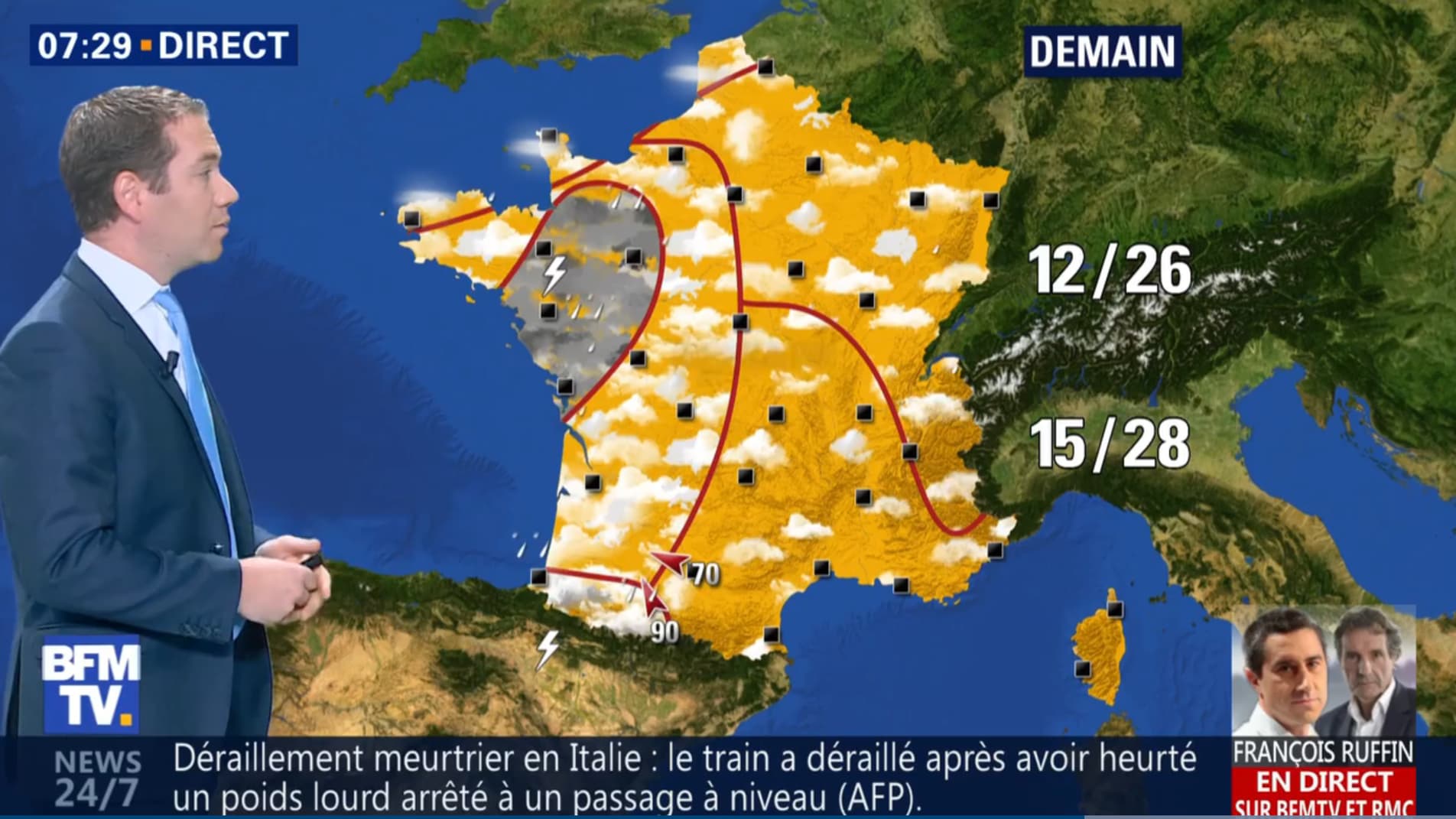 Météo du vendredi 25 mai 2018 Météo du vendredi 25 mai 2018