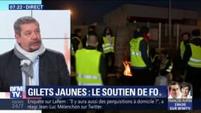 Gilets jaunes: le syndicat FO Transport soutient le mouvement et sera là pour "apporter une expertise"