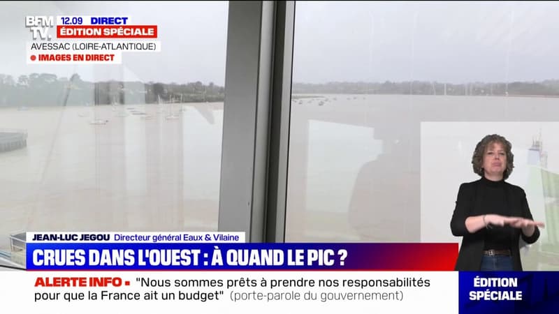 Crues dans l'Ouest: à Arzal (Morbihan), le barrage n'est plus en capacité de gérer la montée des eaux, selon Jean-Luc Jegou, directeur général Eaux et Vilaine