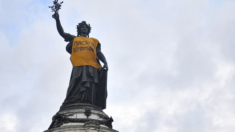 La statue de la République à Paris le 1er mai 2023