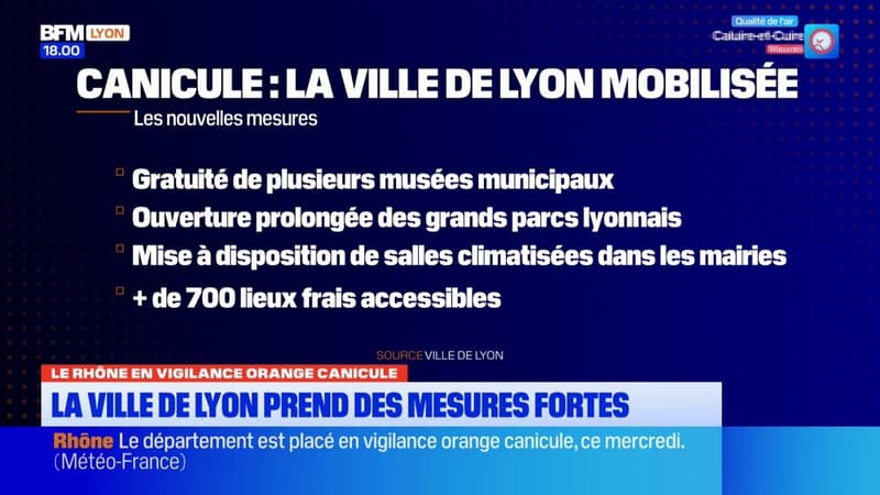 Vigilance orange canicule : La ville de Lyon prend des mesures comme la gratuité des musées