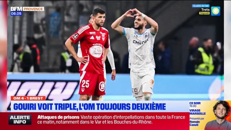 OM-Brest : Gouiri voit triple, Marseille toujours deuxième de Ligue 1