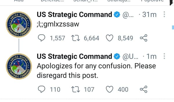";l;;gmlxzssaw,": quand un enfant s'empare du compte Twitter du commandement des armes nucléaires américain
