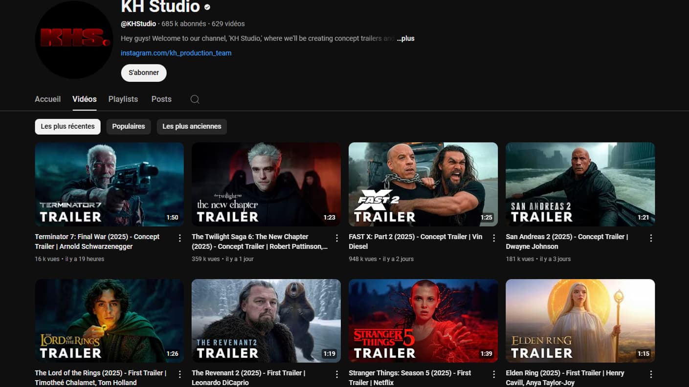 La chaîne de fausses bandes-annonces KH Studio La chaîne de fausses bandes-annonces KH Studio