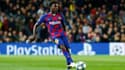 Moussa Wagué avec le maillot du FC Barcelone.