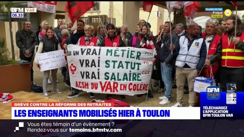 Réforme des retraites: les enseignants mobilisés hier à Toulon