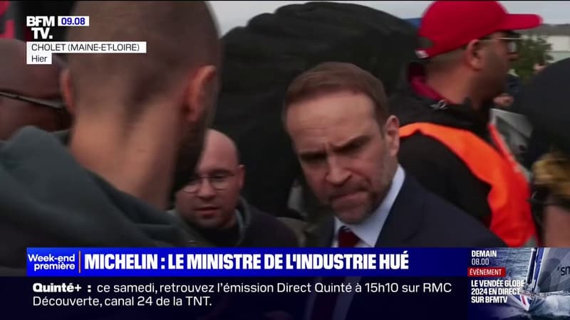 Fermetures d'usines Michelin: le ministre de l'Industrie chahuté à Cholet