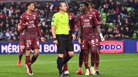 Ruddy Buquet le 4 mai 2024 lors du match entre Metz et Rennes