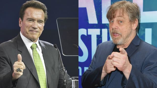 Arnold Schwarzenegger et Mark Hamill