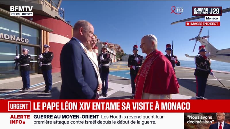 Le pape Léon XIV accueilli par le prince Albert II de Monaco