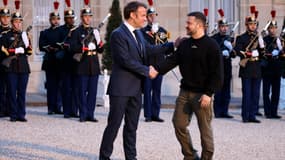 Emmanuel Macron et Volodymyr Zelensky à l'Elysée, 14 mai 2023