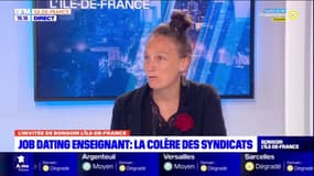 Mathilde Eisenberg, représentante SNUpp-FSU 92 fustige le job dating proposé par l'académie de Versailles pour recruter des professeurs contractuels