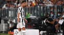 La star de la Juventus Cristiano Ronaldo lors d'un changement, en match amical contre l'Atalanta, le 14 août 2021 à Turin