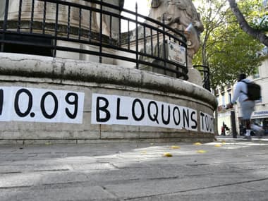 Affiche appelant à bloquer la France le 10 septembre à Marseille, le 8 septembre 2025 
